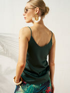 Satin V - Neck Cami Top - Social Queen