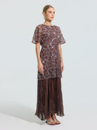 Scale Sequin Pleated Dress - Social Queen