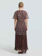 Scale Sequin Pleated Dress - Social Queen