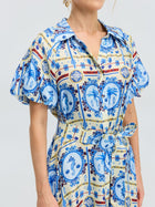 Seahorse Print Shirt Dress - Social Queen