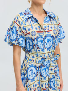 Seahorse Print Shirt Dress - Social Queen
