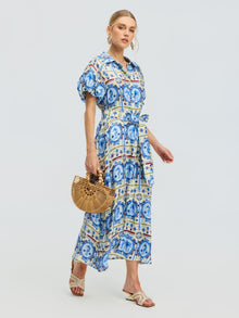 Seahorse Print Shirt Dress - Social Queen