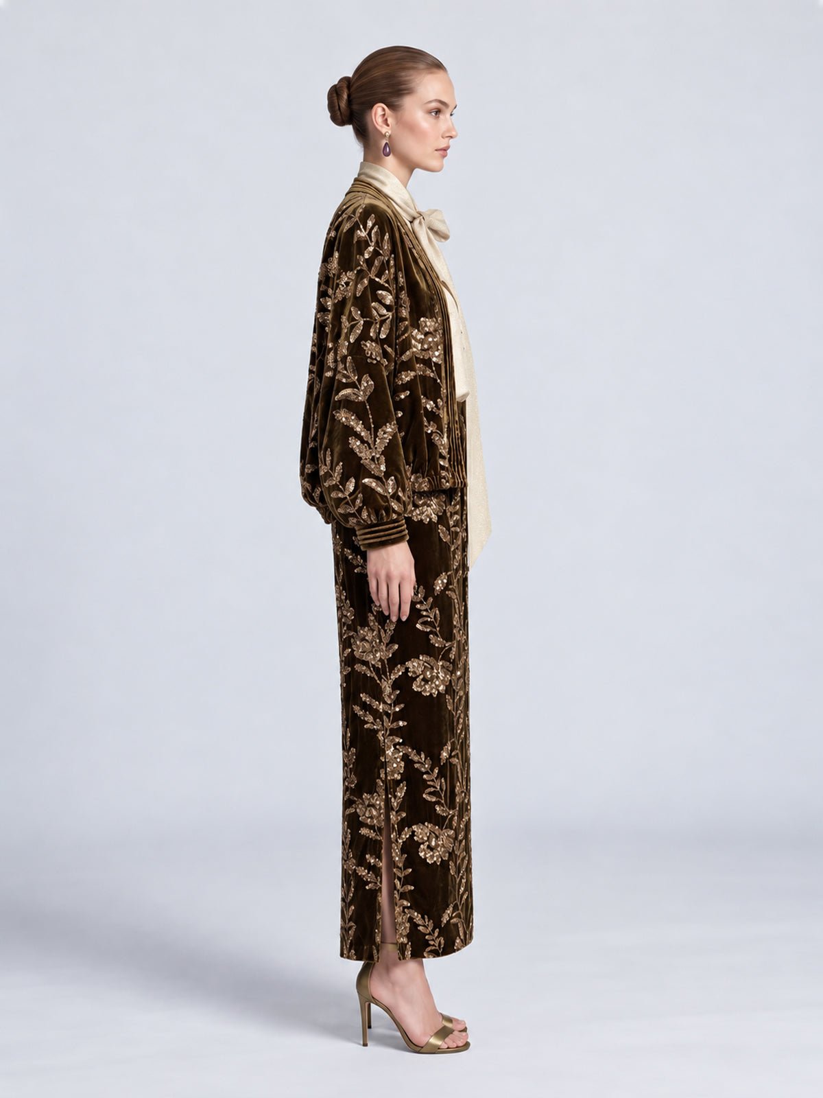 Sequin Embroidered Velvet Jacket - Social Queen