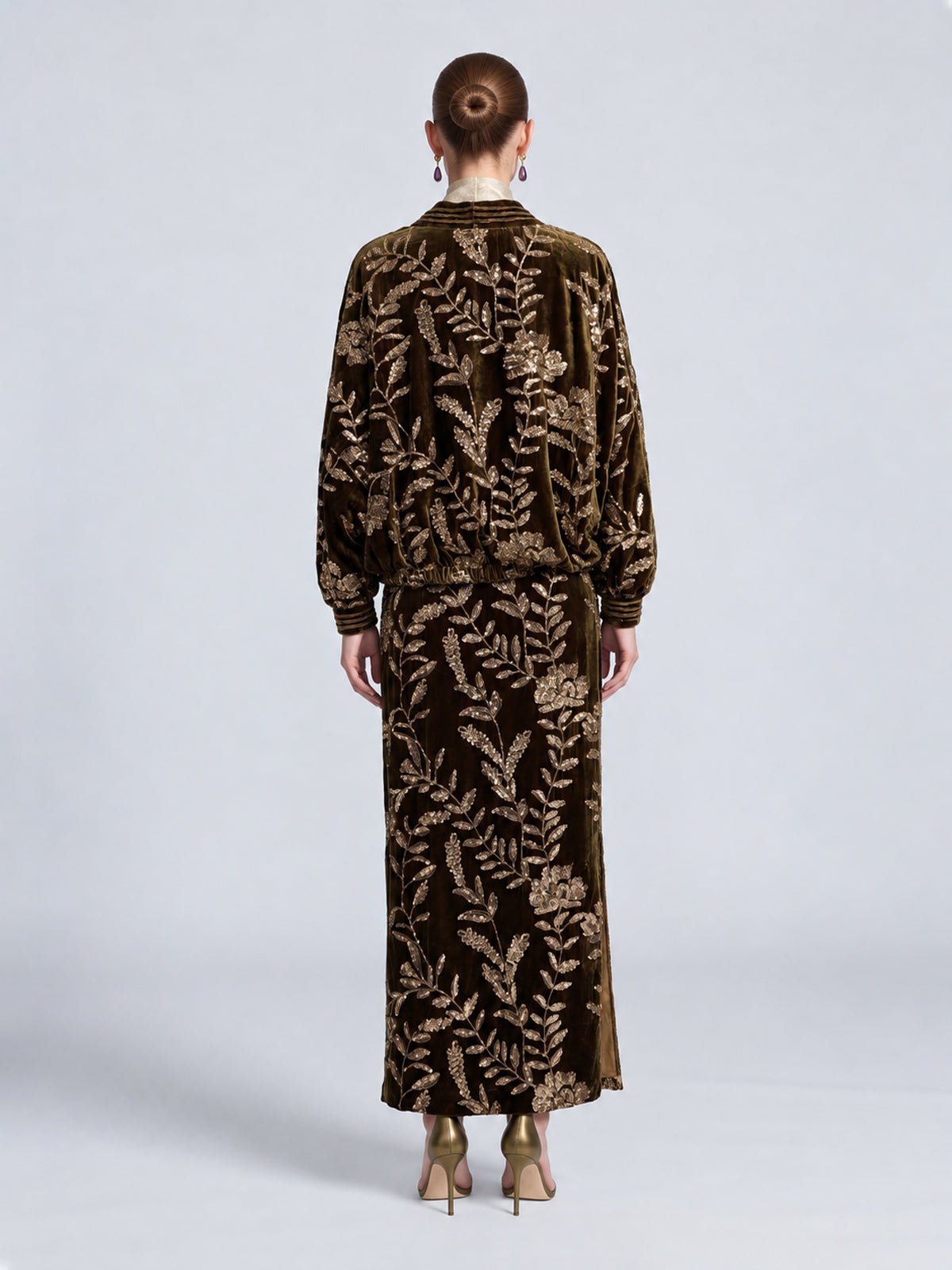 Sequin Embroidered Velvet Jacket - Social Queen