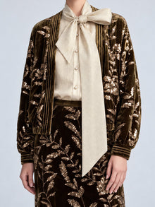 Sequin Embroidered Velvet Jacket - Social Queen