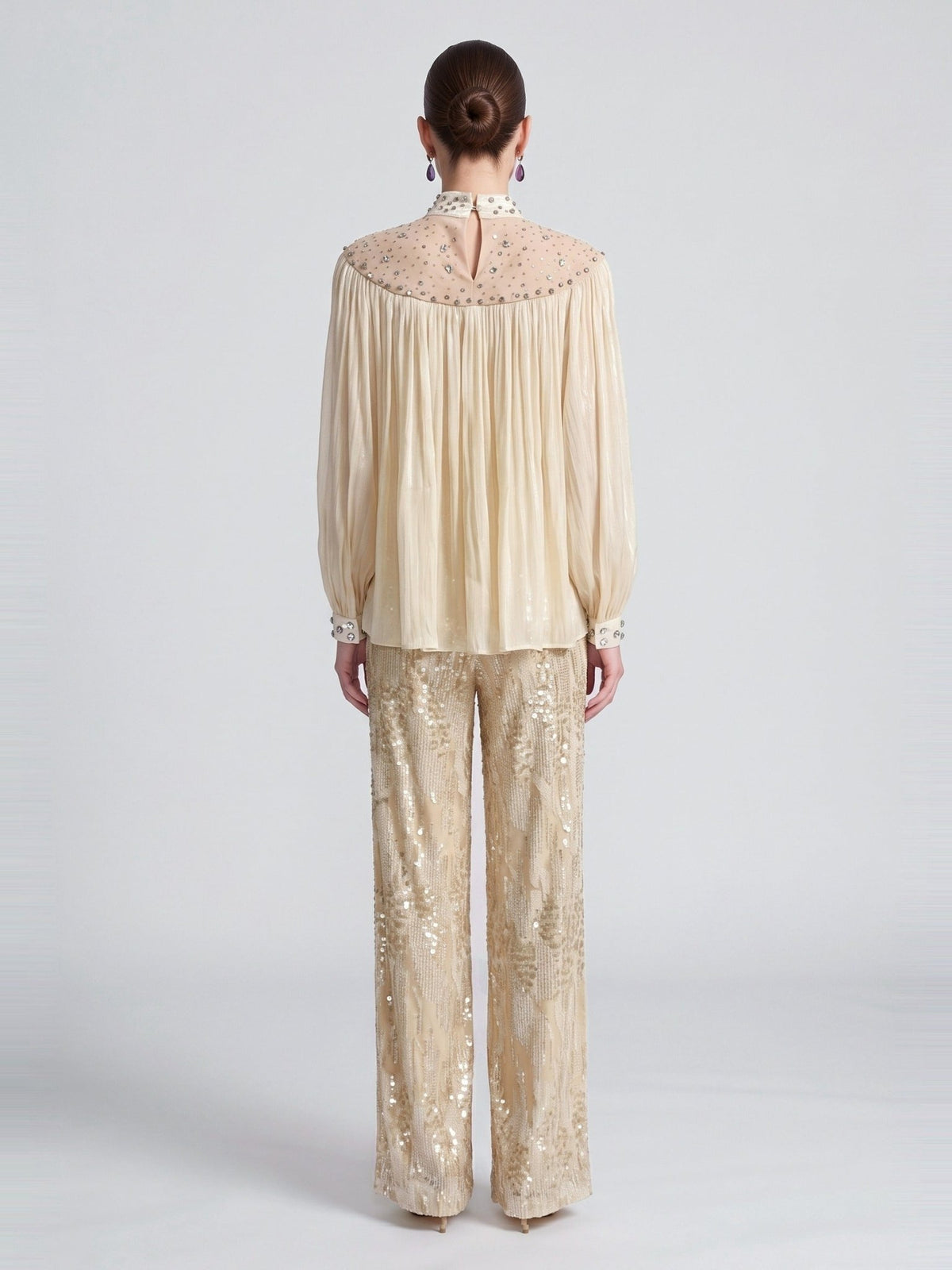 Sequin Wide-Leg Pants - Social Queen
