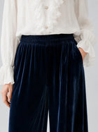 Silk Velvet Wide-Leg Pants - Social Queen
