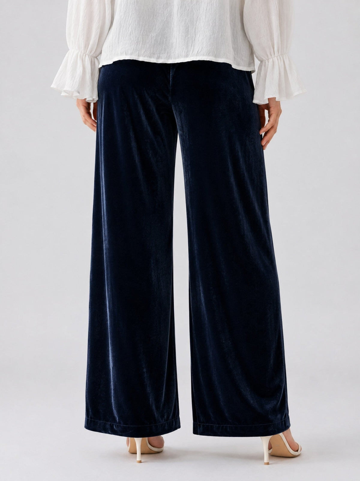 Silk Velvet Wide-Leg Pants - Social Queen