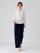 Silk Velvet Wide-Leg Pants - Social Queen