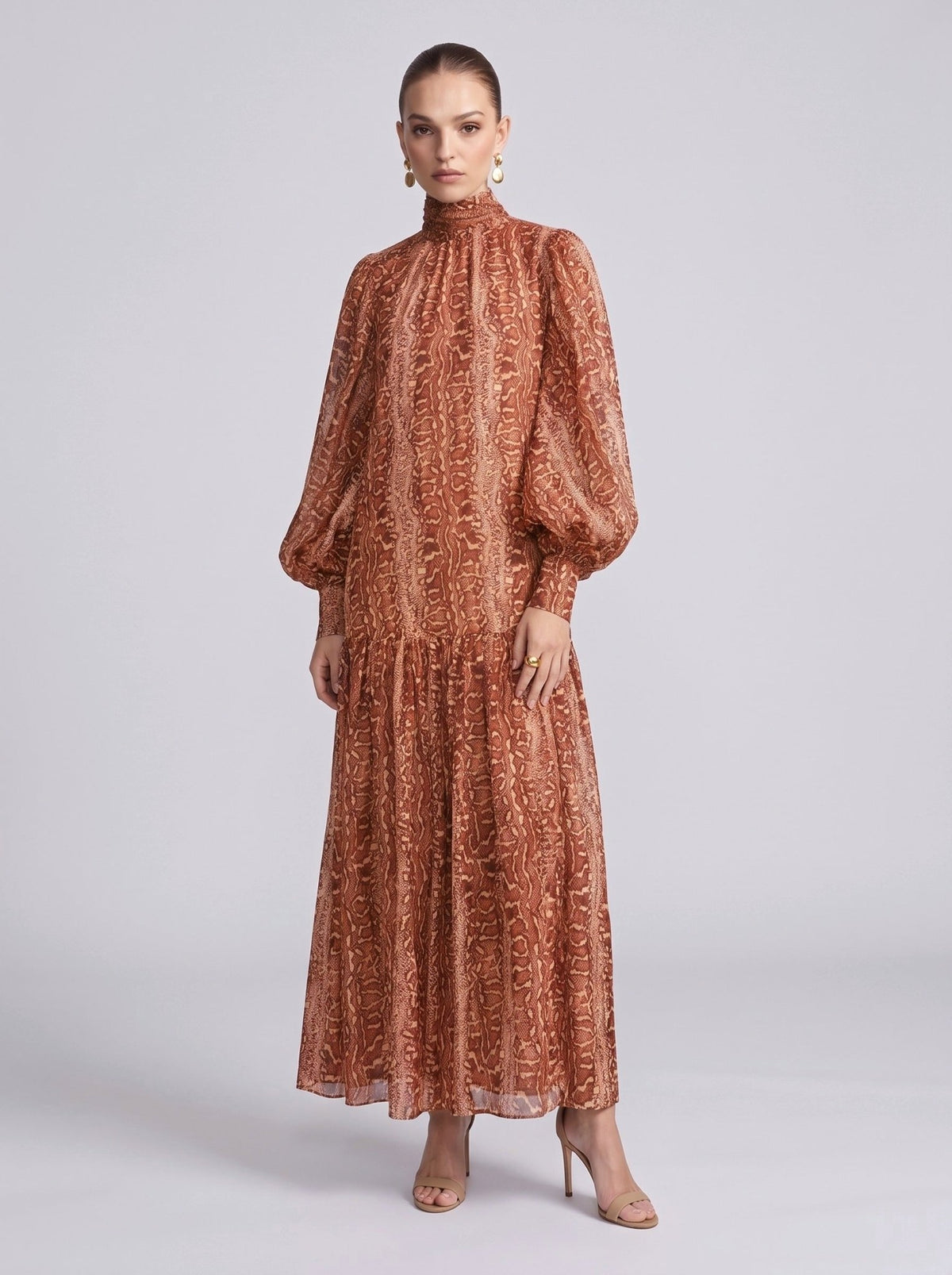 Snake Print Ramie Maxi Dress (Slip Dress Included) - Social Queen