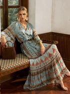 Tribal Print Mulberry Silk Dress - Social Queen