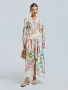 Tropical Botanical Printed Maxi Dress - Social Queen