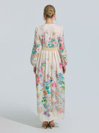 Tropical Botanical Printed Maxi Dress - Social Queen