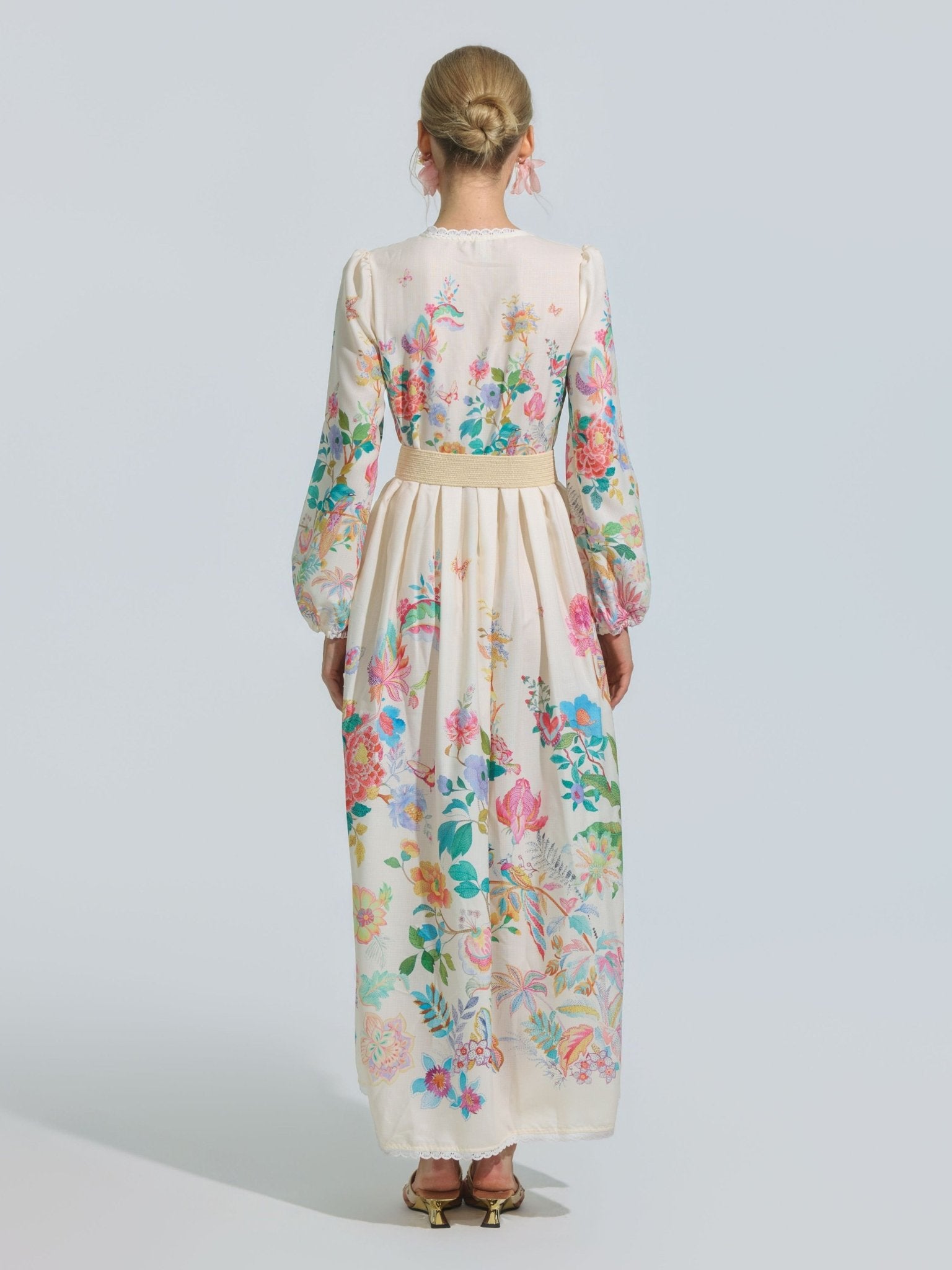Tropical Botanical Printed Maxi Dress - Social Queen