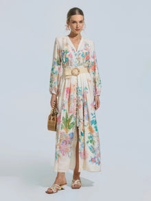 Tropical Botanical Printed Maxi Dress - Social Queen