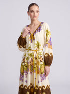Tropical Escape Linen Maxi Dress - Social Queen