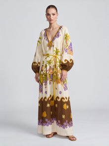 Tropical Escape Linen Maxi Dress - Social Queen