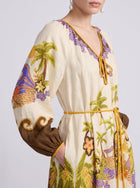 Tropical Escape Linen Maxi Dress - Social Queen