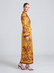 Tropical Motif Print Silk Shirtdress - Social Queen