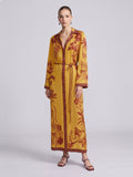 Tropical Motif Print Silk Shirtdress - Social Queen