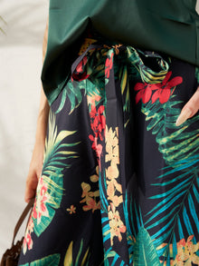 Tropical Print Wide - Leg Pants - Social Queen