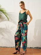 Tropical Print Wide - Leg Pants - Social Queen