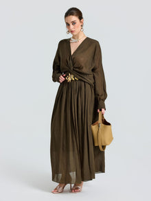 Twist-Front Ramie Shirt - Social Queen