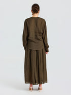 Twist-Front Ramie Shirt - Social Queen