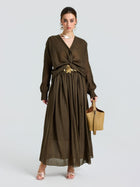 Twist-Front Ramie Shirt - Social Queen