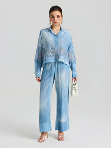 Washed Silk Wide-Leg Pants - Social Queen