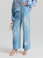 Washed Silk Wide-Leg Pants - Social Queen