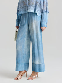 Washed Silk Wide-Leg Pants - Social Queen