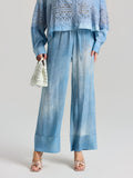Washed Silk Wide-Leg Pants - Social Queen