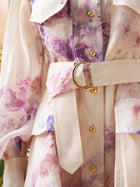 Watercolor Floral Ramie Shirt Dress - Social Queen